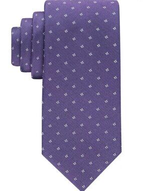 Calvin Klein Mens Herringbone Star-Dot Tie Purple